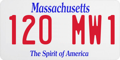 MA license plate 120MW1