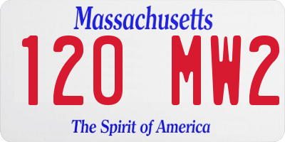 MA license plate 120MW2