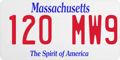 MA license plate 120MW9