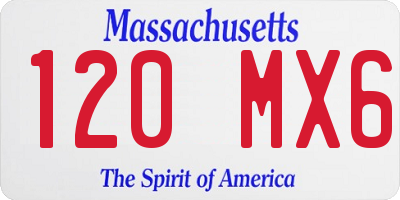 MA license plate 120MX6