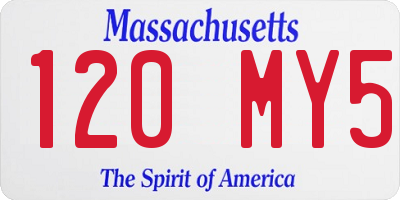 MA license plate 120MY5