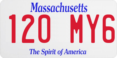 MA license plate 120MY6