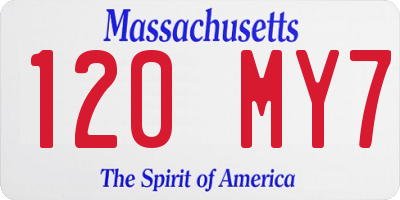 MA license plate 120MY7