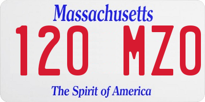 MA license plate 120MZ0