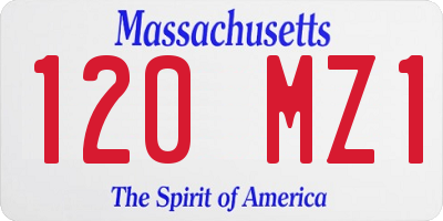 MA license plate 120MZ1