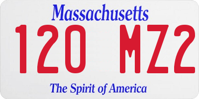 MA license plate 120MZ2