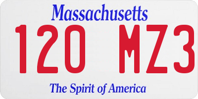 MA license plate 120MZ3