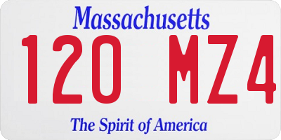 MA license plate 120MZ4