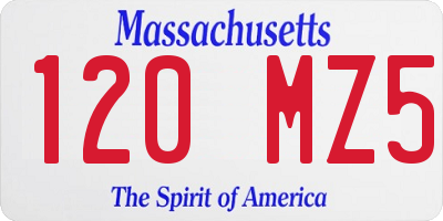 MA license plate 120MZ5