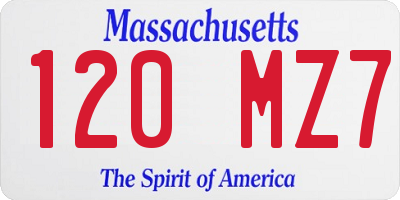 MA license plate 120MZ7