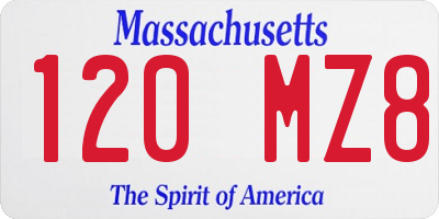 MA license plate 120MZ8