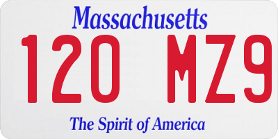 MA license plate 120MZ9