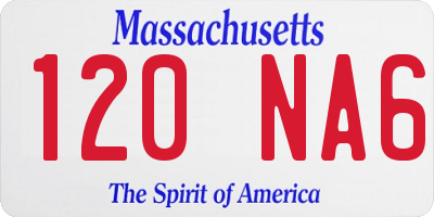 MA license plate 120NA6