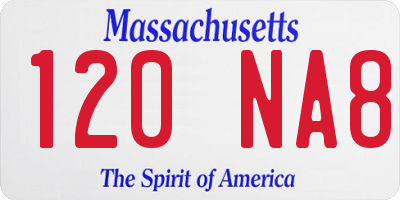 MA license plate 120NA8