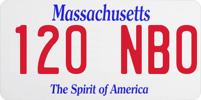 MA license plate 120NB0