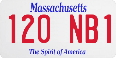 MA license plate 120NB1