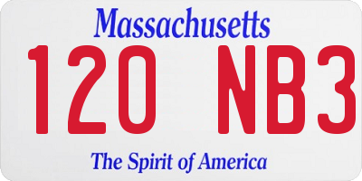 MA license plate 120NB3