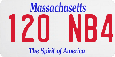 MA license plate 120NB4