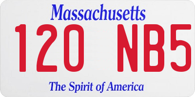 MA license plate 120NB5