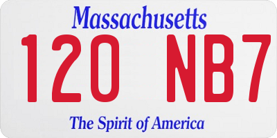 MA license plate 120NB7
