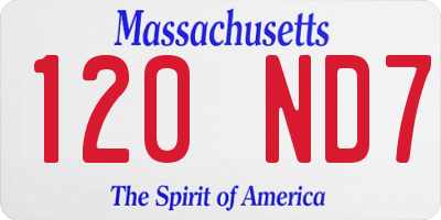 MA license plate 120ND7