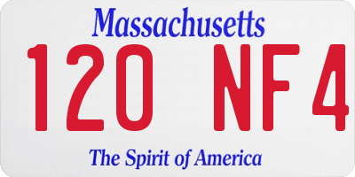 MA license plate 120NF4