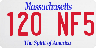 MA license plate 120NF5