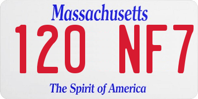 MA license plate 120NF7