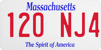 MA license plate 120NJ4