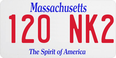 MA license plate 120NK2