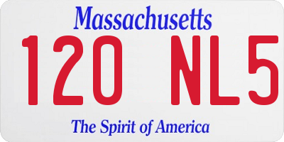 MA license plate 120NL5