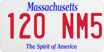 MA license plate 120NM5