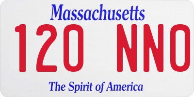 MA license plate 120NN0
