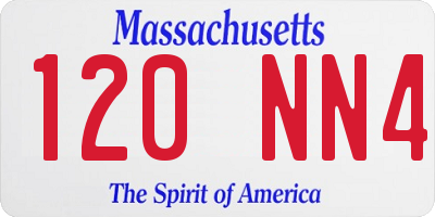 MA license plate 120NN4