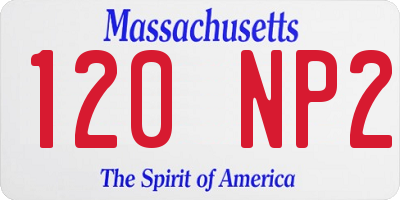 MA license plate 120NP2