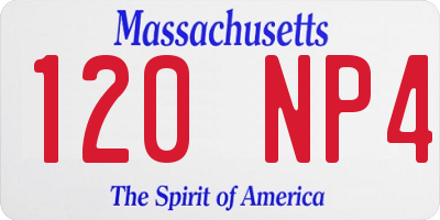 MA license plate 120NP4