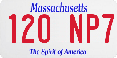 MA license plate 120NP7