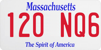 MA license plate 120NQ6