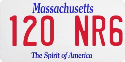 MA license plate 120NR6