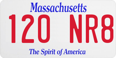 MA license plate 120NR8