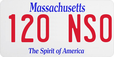 MA license plate 120NS0