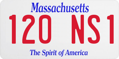 MA license plate 120NS1