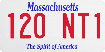 MA license plate 120NT1