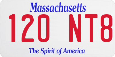 MA license plate 120NT8