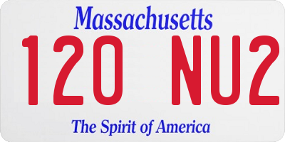 MA license plate 120NU2