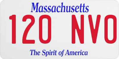 MA license plate 120NV0