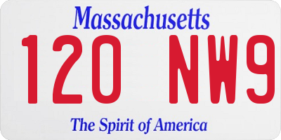 MA license plate 120NW9