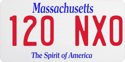 MA license plate 120NX0