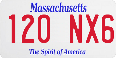 MA license plate 120NX6