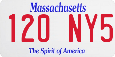 MA license plate 120NY5